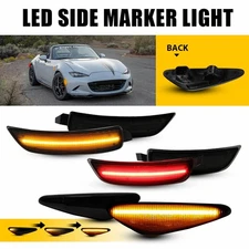 SMOKE Front Rear Sequential LED Side Marker Light Set For Mazda MX5 Miata / RX8