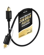 Digital Optical Audio Cable 1FT/0.3M Nylon Braided Fiber Optical Cable for So...