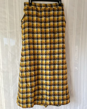 Vintage 60s 70s Skirt Long Plaid Heavy Winter