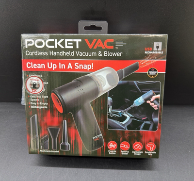 #ad Pocket Vac Rechargeable Handheld Vacuum w Accessories Portable As Seen on TV $22.99