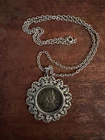 1961 Benjamin Franklin Half Dollar Coin Necklace Vintage Costume 90% Silver
