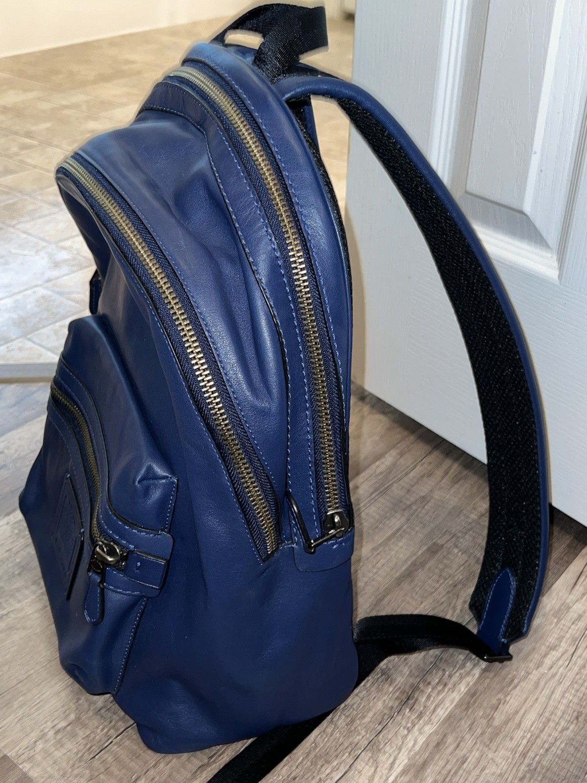 Blue COACH Leather Backpack - image 4
