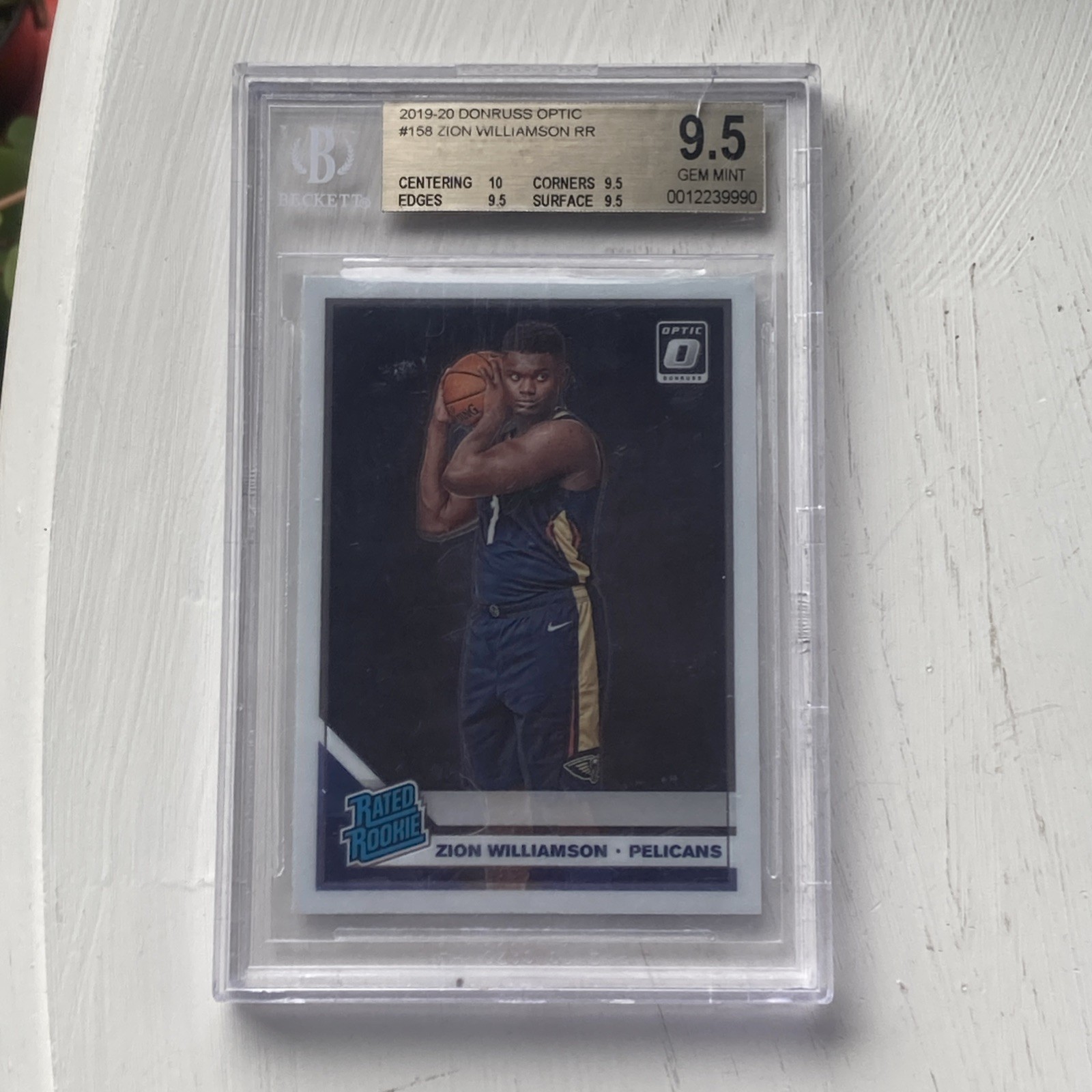 ZION WILLIAMSON 2019-20 PANINI DONRUSS OPTIC RATED ROOKIE RC #158 BGS 9.5 GEM