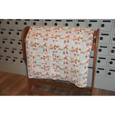 Handmade Vintage Patchwork Quilt 60x45 Heavyweight 4lb Colorful Ring Pattern