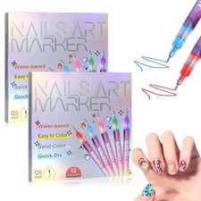 12 Colors Nail Art Pens Set, New Nail Art Markers for Nails, DIY Nail Art Pen...