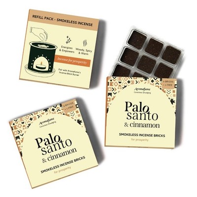Palo Santo & Cinnamon Smokeless Incense Bricks Refill | 3 x 9 Bricks | Aromat...