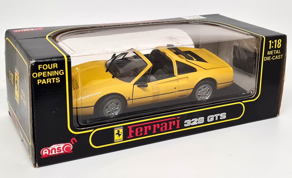 Ferrari 328 GTS 1/18 　ANSON Anson 1/18 Ferrari 328 GTS Yellow Diecast Scale Model Car | eBay