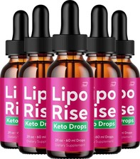  5 Pack Lipo Rise Liquid Drops   LipoRise Natural Blend Healthy Organic Support