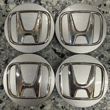 Honda Light Charcoal Chrome Oem Center Caps 2-38 60mm 44732-tva-a - Set4 Honda Light Charcoal Chrome Oem Center Caps 2-38 60mm 44732-tva-a - Set4