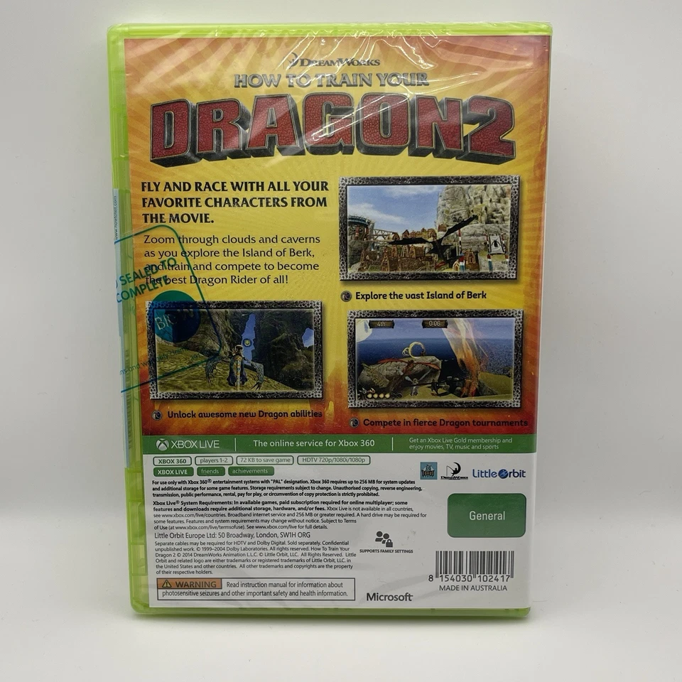 How to Train Your Dragon 2 Xbox 360 Game BRAND NEW SEALED 2014 Australia - Image 2 of 4