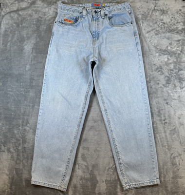 Gmpyre Jeans Mens 33 (34x29) Blue Baggy Wide Legs Light Wash Denim
