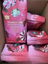 Starbucks Coffee Peppermint Mocha Ground Light Roast 11 oz 6 Bag old stock 11.87 per pound