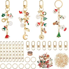 105Pcs Christmas DIY Keychain Making Kit Bag Charm Jewelry Chain - Gift Idea