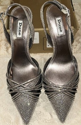 Dune London Women Cloudia Pointed Toe Heels, Color Silver Rhinestone 9 US, 40 EU