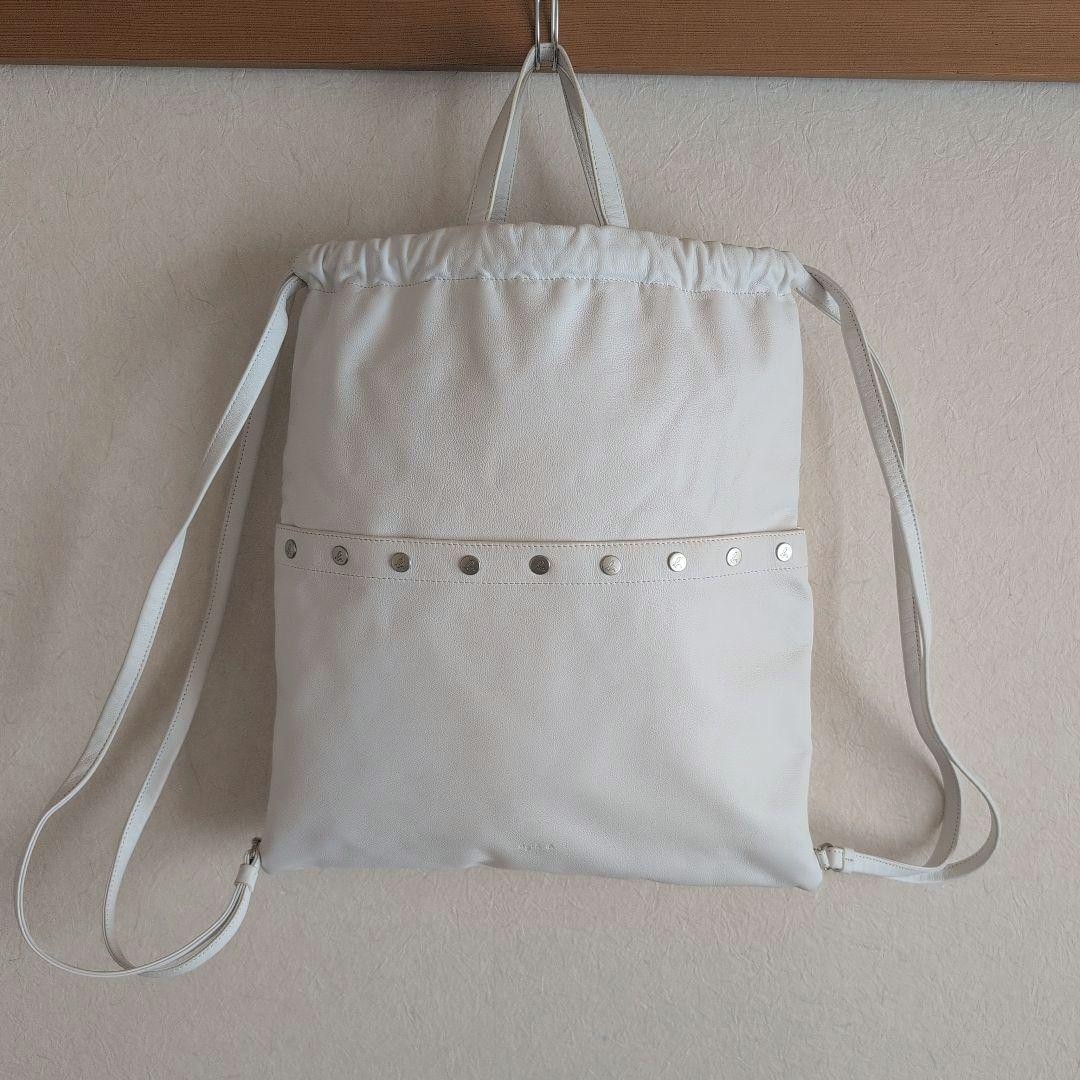 agnes b White Drawstring Backpack Stylish Bag - image 1