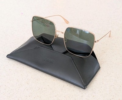 DIOR Stellaire 1 Gold Metal Square DDB07 Oversized Sunglasses Grey