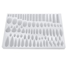 2X(Ohrstecker Silikonform mit 41 Paar Formen, Rechteck Träne8225