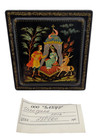 VTG LARGE PALEKH RUSSIAN LACQUER BOX MOOSE HORSES SIGNED V POPOV W/ PAPERS — photo 1