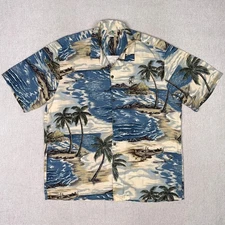 VTG 90s Paradise Bay Hawaiian Aloha Camp Shirt Mens XL Rayon Tropical Island USA