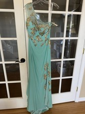 Envious Couture Prom Karishma Creations Formal Dress Size 10 Beaded High Slit