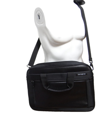 Samsonite Messenger Bag Shoulder Strap Padded Travel Laptop Black