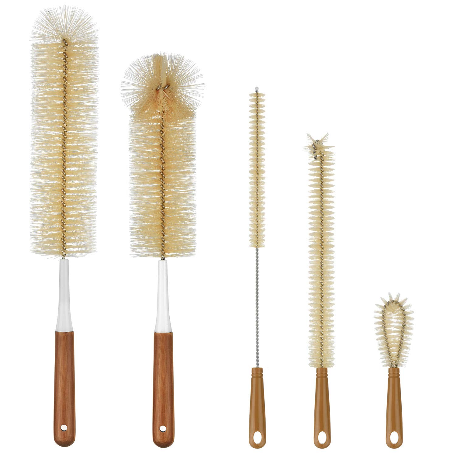 Brush Cleaner - Extra Long Bamboo Handle Water Bottle Str...