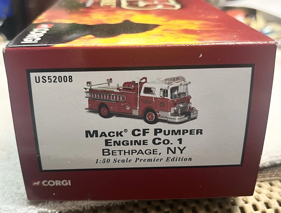 Corgi Heroes Under Fire 1:50 Scale Mack CF Pumper Bethpage, NY Engine Co. 1 - Image 4 of 4