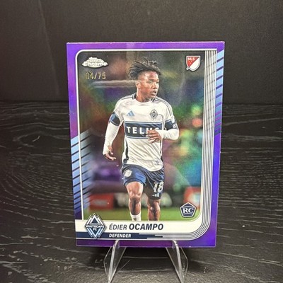 2025 Topps Chrome MLS Edier Ocampo Purple Refractor /75 RC Vancouver Whitecaps