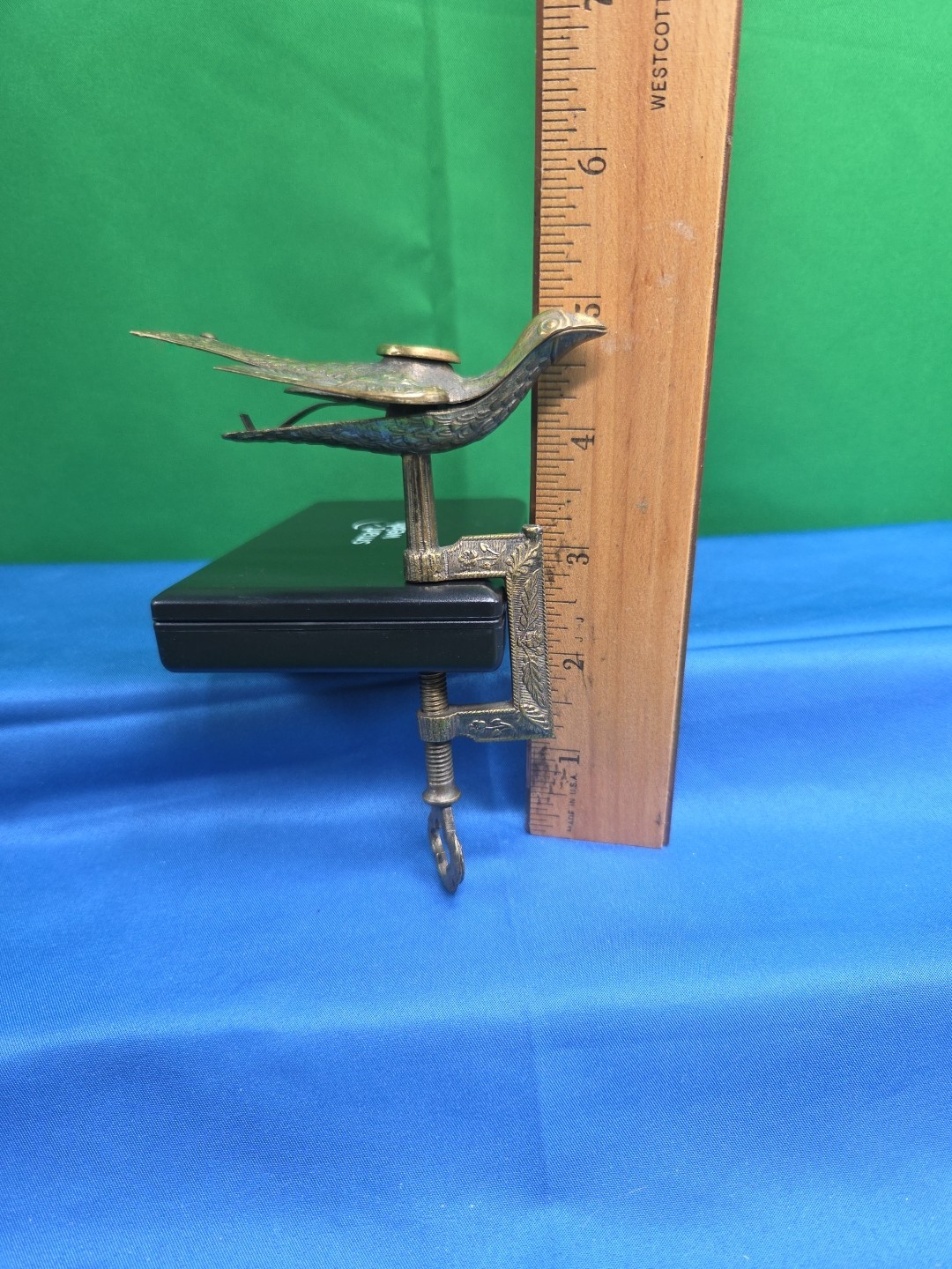 Antique Embossed Metal Sewing Bird Clamp Victorian Custom Ornate  Decorative TS