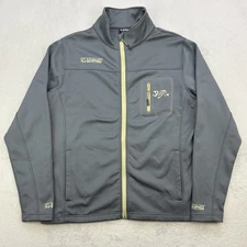 G Loomis Jacket Mens XL Gray Fishing Outdoor Full Zip Fleece Softshell Spandex