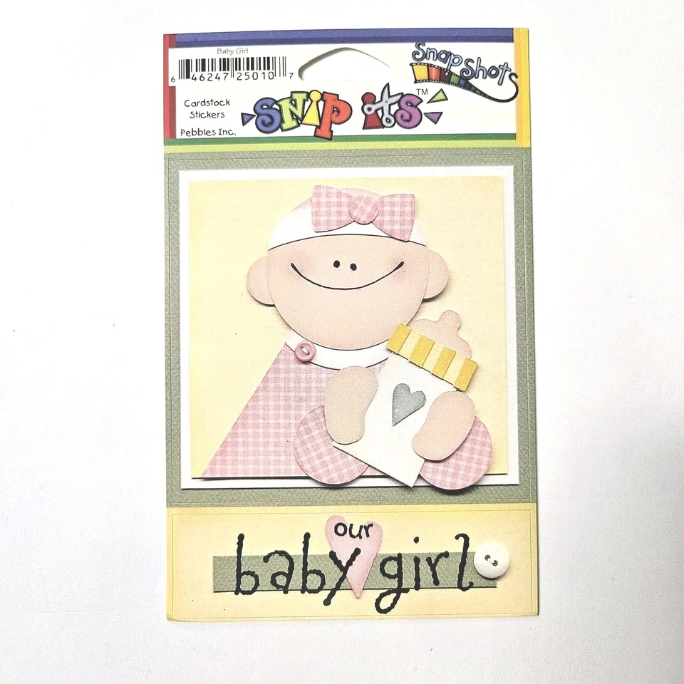 Juego de 2 pegatinas de cartulina de guijarros para bebé niña nuestra bebé niña #2 Sampler SnipIts Foto 4 de 4