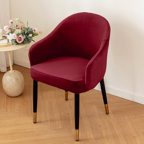 Elastic Soft Velvet Fabric Chair Cover Armrest Seat Cover Dustproof Dining Chair - Picture 16 of 23