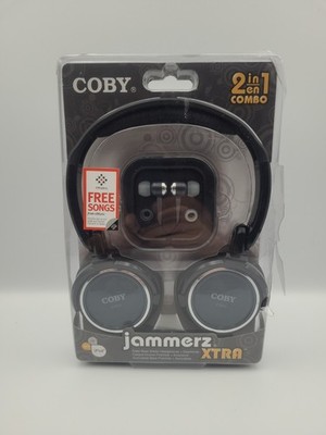 COBY Jammerz XTRA Deep Bass Stereo Headphones Earphones 2in1 Combo