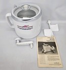 Vintage Donvier Premier White Homemade Ice Cream Maker With Hand Crank EUC Pint