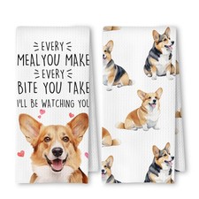 Corgi Dog Kitchen Towels Set of 2, Corgi Gifts for Lovers Women Men Dish Tea ...