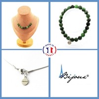 Mineralien Und Edelsteine. Schmuckset Armband Halskette 10 Perlen Epidot