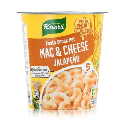 Knorr Taste the World Pasta Snack Mac & Cheese Jalapeno 62g (1er Pack)