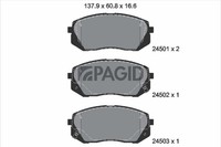 Pagid Bremsbelagsatz Scheibenbremse T1660N FüR Hyundai Kona Os Ose Osi Tucson Tl