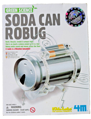 Green Science Soda Can Robug Vibration Sensation Create a Robot Build Recycl New