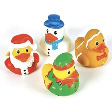 The Dreidel Company Set of 4 - 2 CHRISTMAS HOLIDAY Rubber Ducks