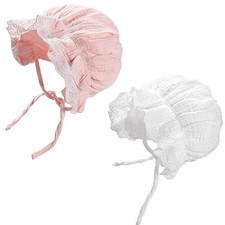 Baby Girl Boy Lace Cotton Bonnet   Soft Warm Cap Breathable One Size Pink white