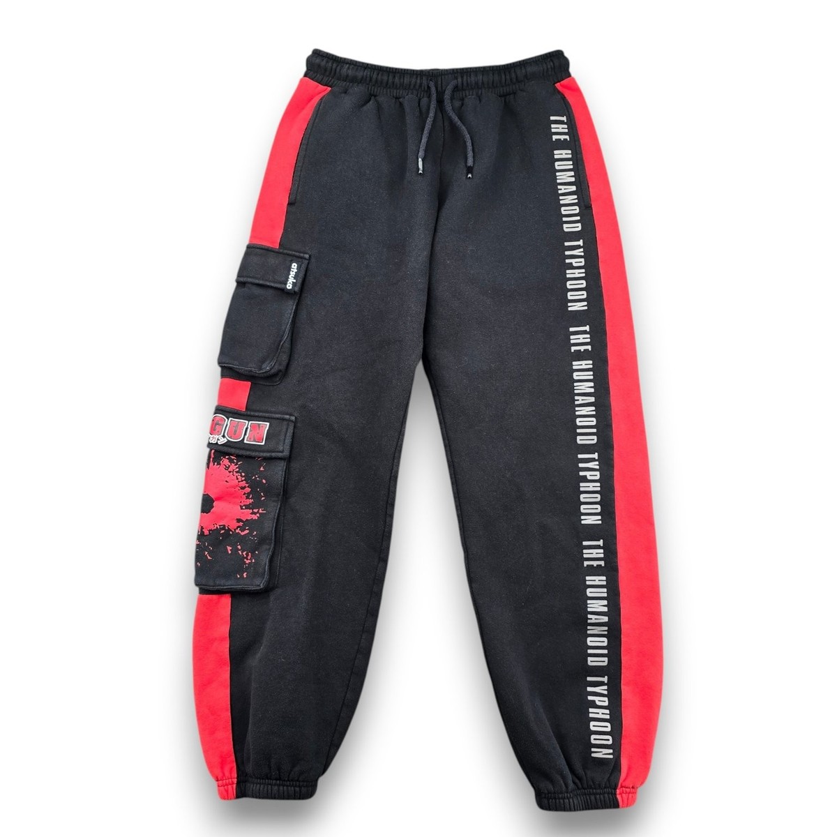 Atsuko Trigun Mens Medium Black Red Cargo Sweat Pants Humanoid