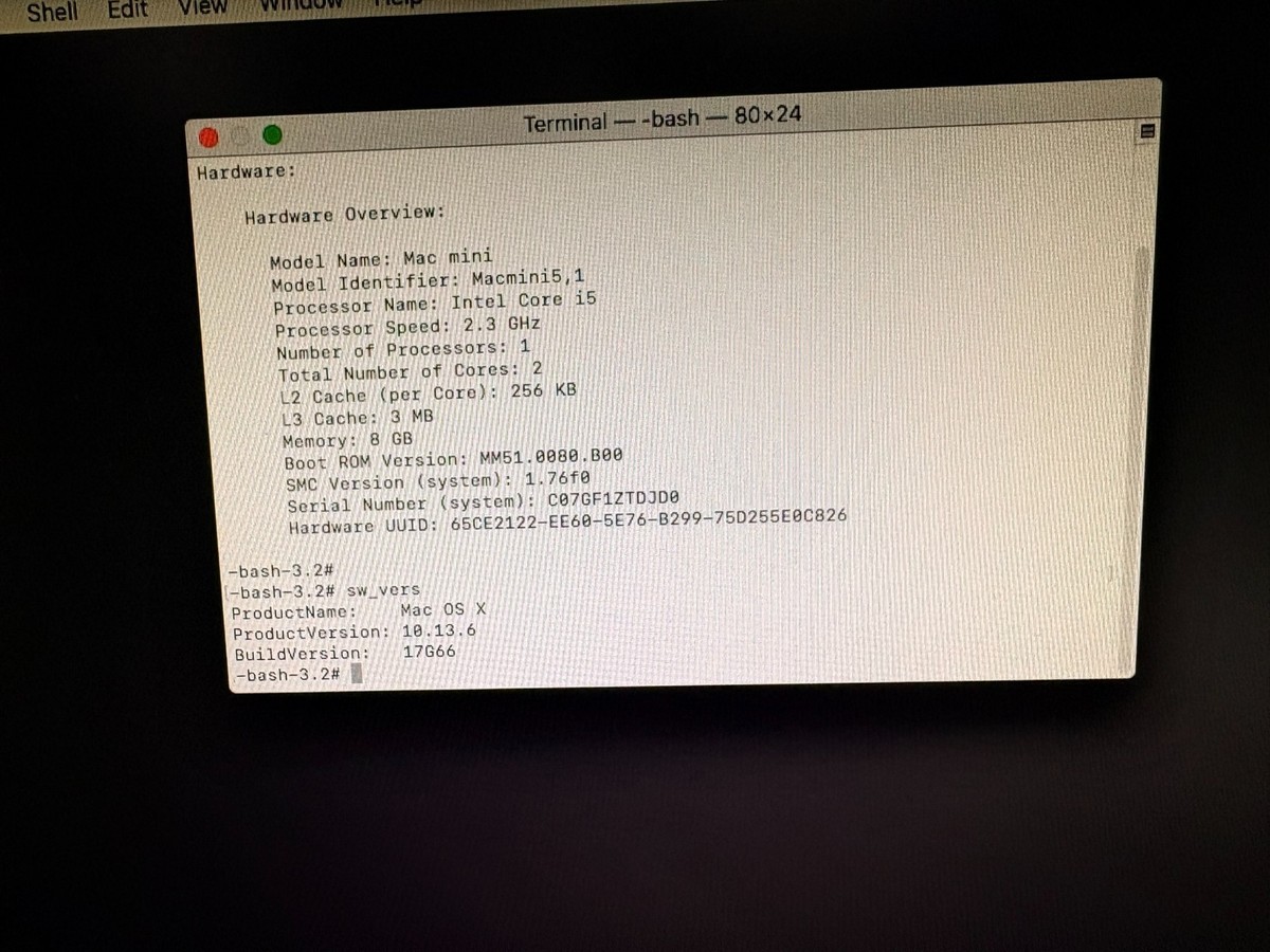 Apple Mac Mini 5,1 Mid 2011 A1347 i5 2.3GHz 8GB 500GB High Sierra