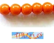BIGIOTTERIA PERLINE - 40 palline di plastica 8 mm-Arancio - Foto 1 di 1
