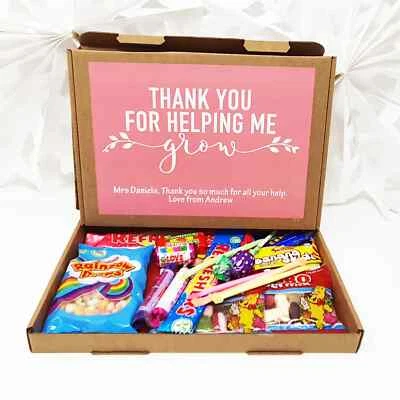 TREASURED FOREVER Teacher Thank you Gift Personalised Tea Treat Hamper Biscuits Hug Take a break