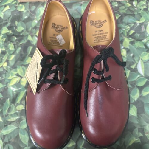 Dr. Martens, 3 Eye Leather Oxfords Cherry Red Smooth US Men’s size 8 - Picture 3 of 7