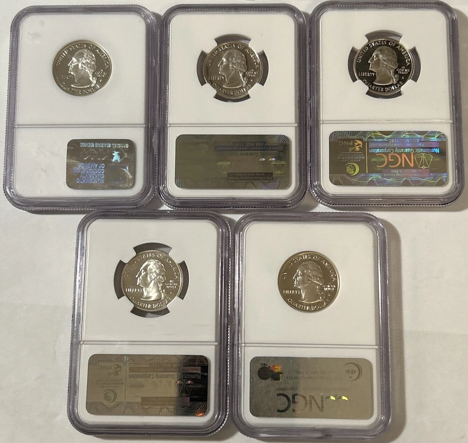 1999-S Silver Proof Quarter Set ~ (4) NGC PR70 Ultra Cam - (1) PR69 Ultra Cam - Image 2 of 2