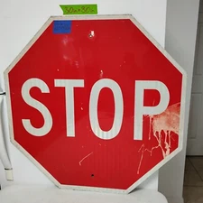 Stop Sign 30" Authentic Retired Street Traffic Road Sign Lot 12-536