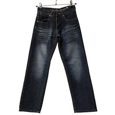 Paper Denim  Cloth Boys Straight Leg Jeans Size 8 Dark Blue Whiskered