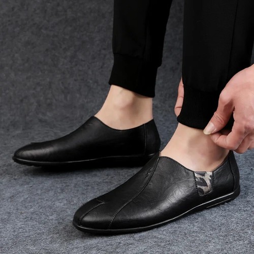 Genuine Leather Men Casual Shoes Soft Loafers Breathable Moccasins Driving Shoes - Picture 7 of 25